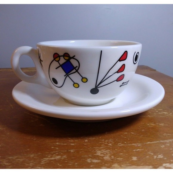 Australian Tea Cup Saucer Hotel Grade Porcelain Multi Color Abstract Fine China - Picture 1 of 10